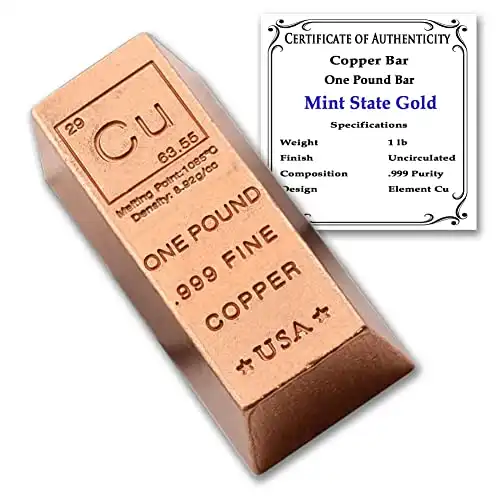 1 Pound Copper Bar Ingot Paperweight