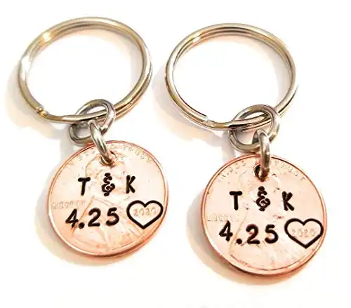 Personalized Lucky Copper Penny Keychains