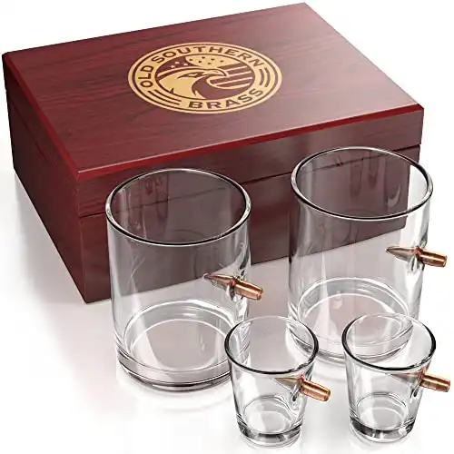 .308 Caliber Authentic Solid Copper Projectile Glass Gift Set