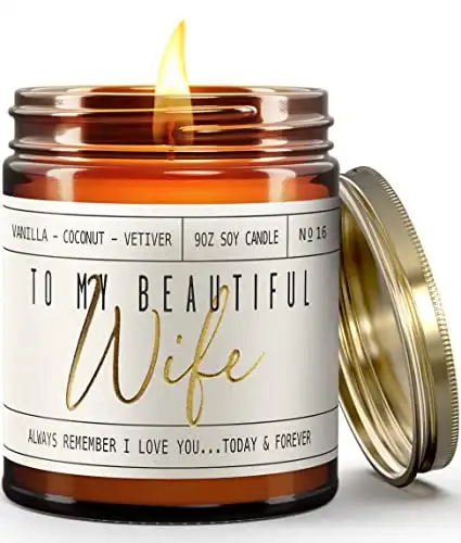To My Beautiful Wife Candle