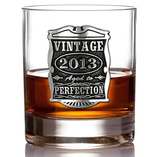 10th Wedding Anniversary Tin Whisky Glass